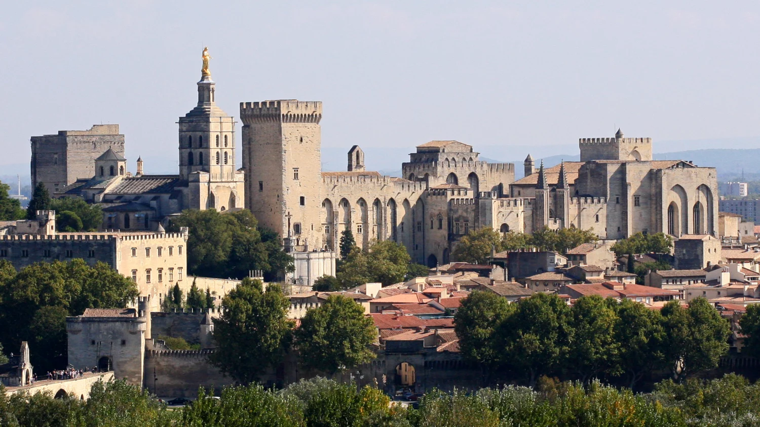 Palais des Papes et Rhône vus depuis la tour Philippe-le-Bel