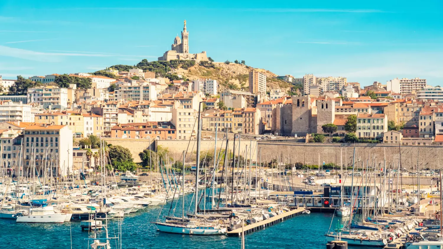 Accompagnement des entreprises Vue sur les quais et les façades du Vieux-Port de Marseille