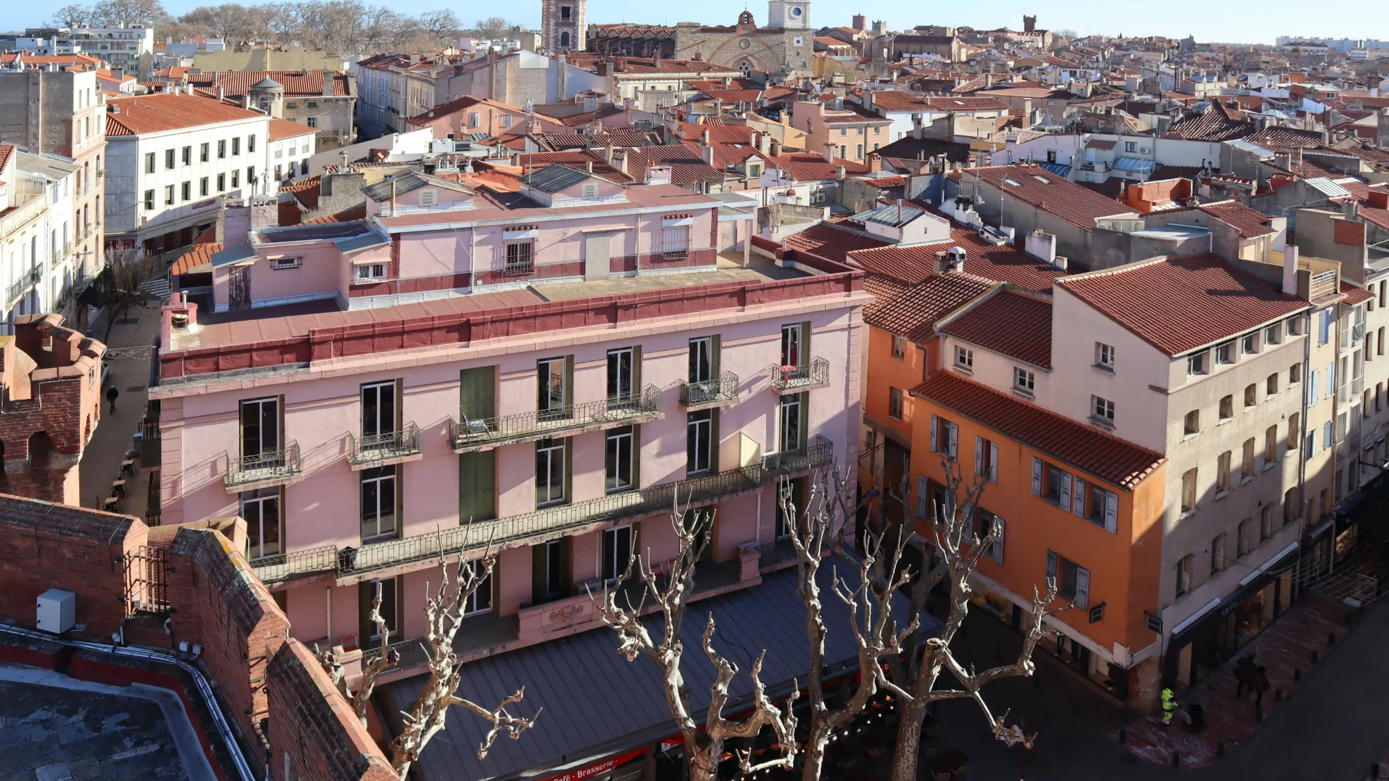 Toits et centre de Perpignan vus depuis le Castillet